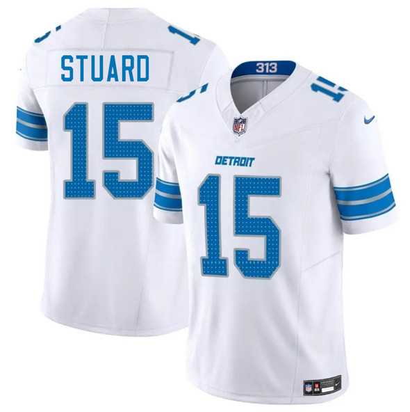 Men & Women & Youth Detroit Lions #15 Grant Stuard White 2025 F.U.S.E. Vapor Limited Stitched Jersey